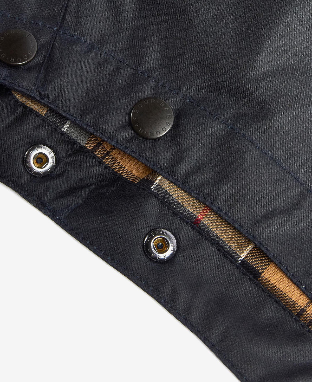Waxed Cotton Hood Navy - detalj