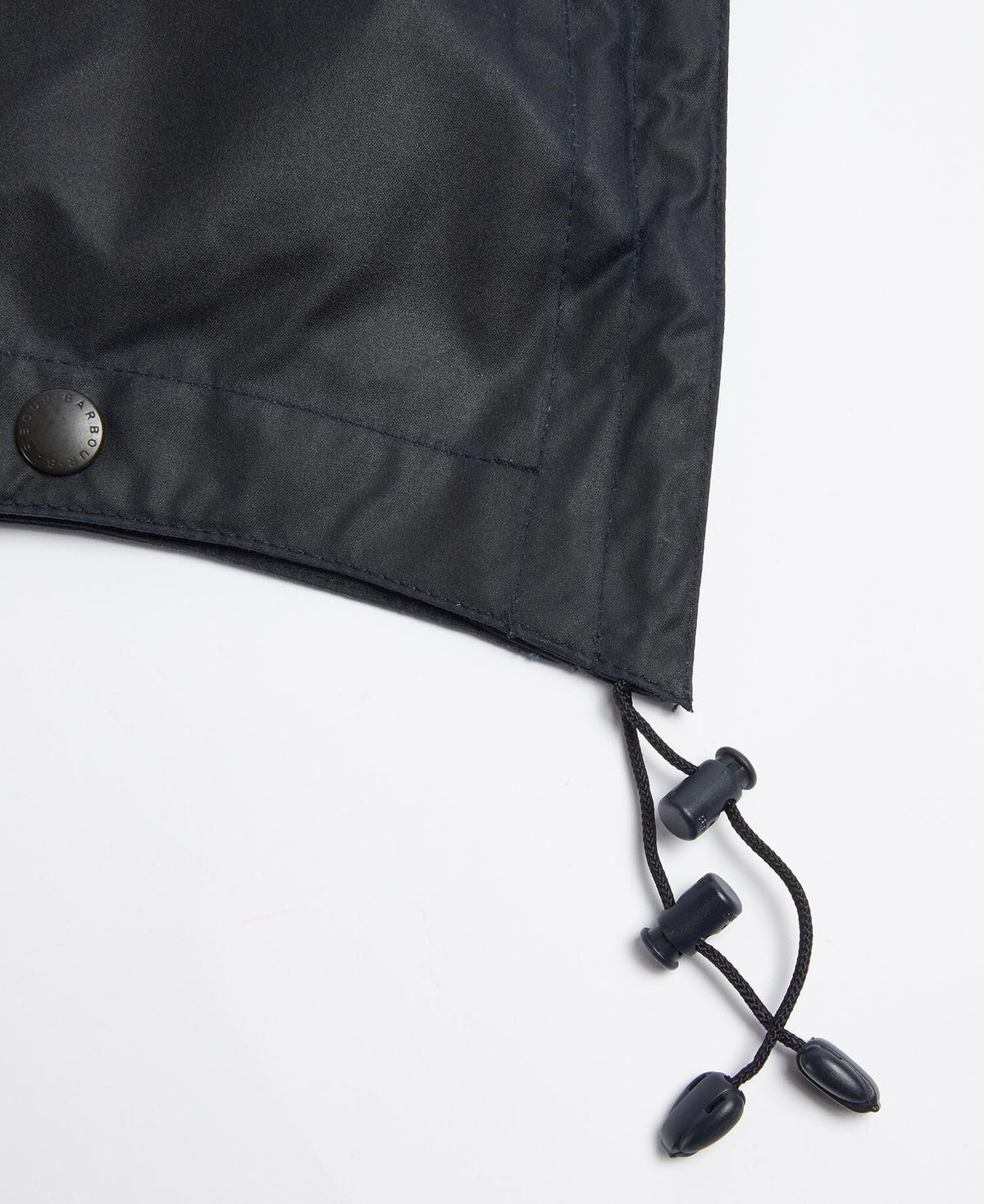 Waxed Cotton Hood Navy - detalj
