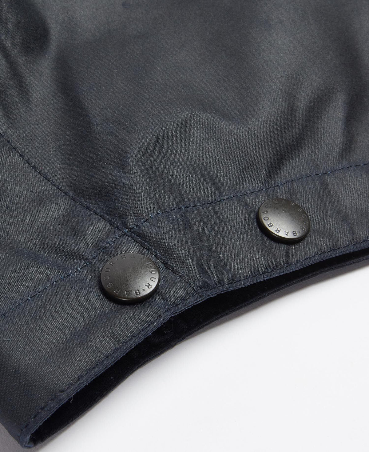 Waxed Cotton Hood Navy - detalj