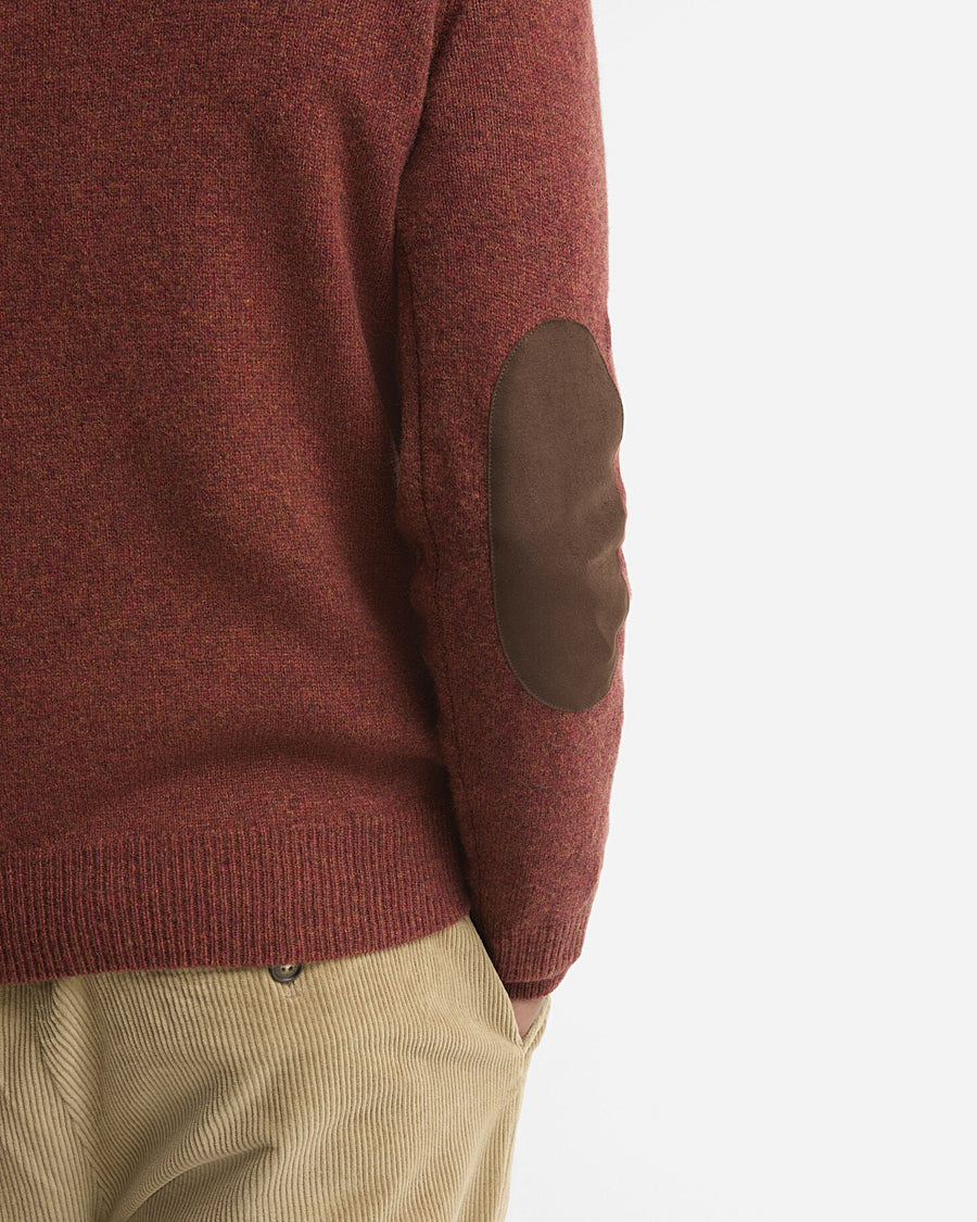 Essential Patch Crew Neck Sweater Russet - detaljbilde