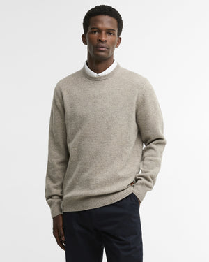 Essential Patch Crew Neck Sweater Stone
