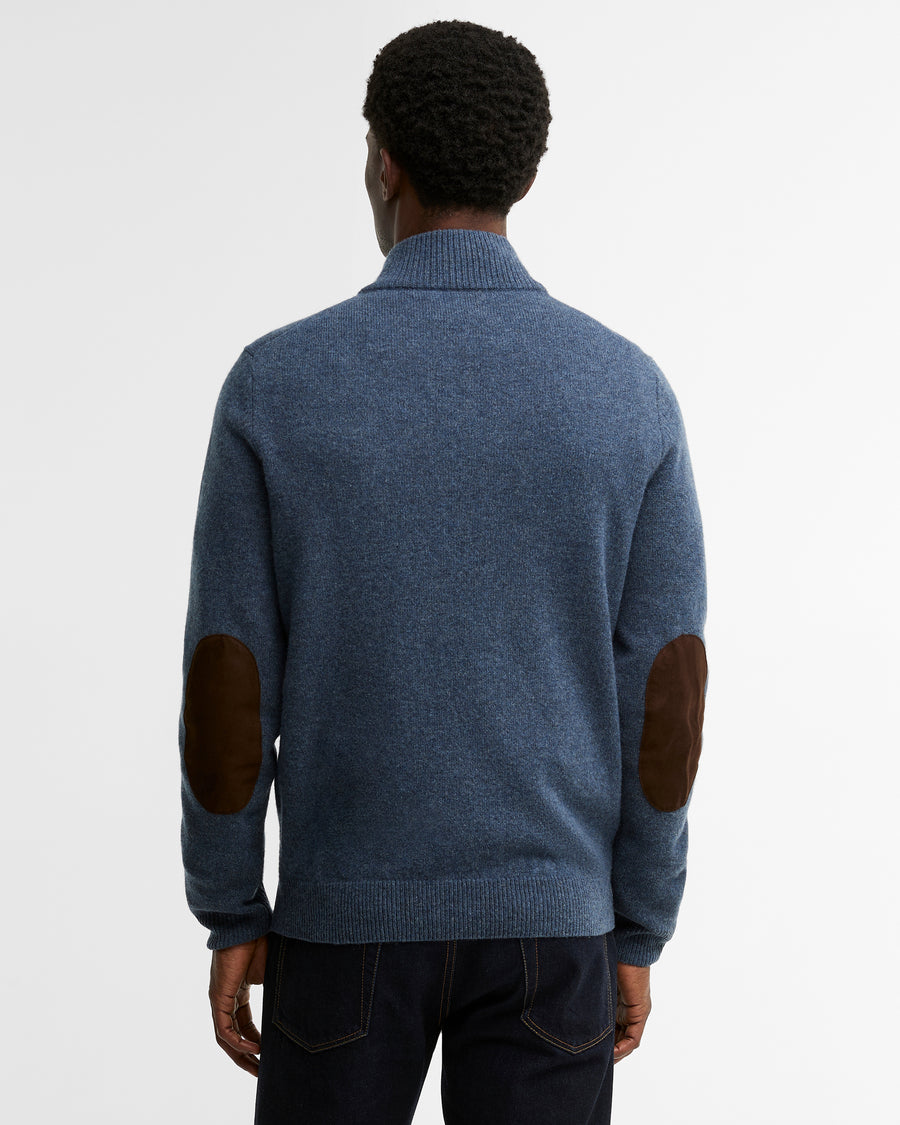 Essential Patch Half Zip Knitted Jumper Dark Indigo