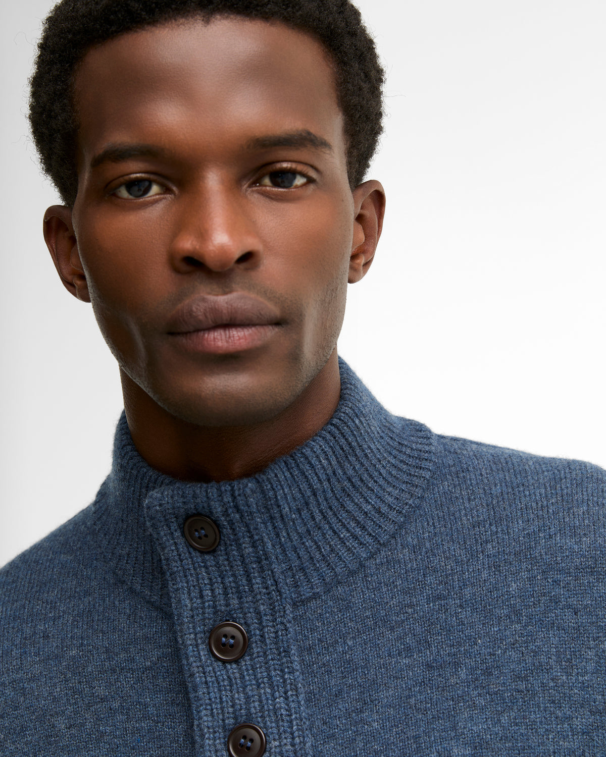 Essential Patch Half Zip Knitted Jumper Dark Indigo