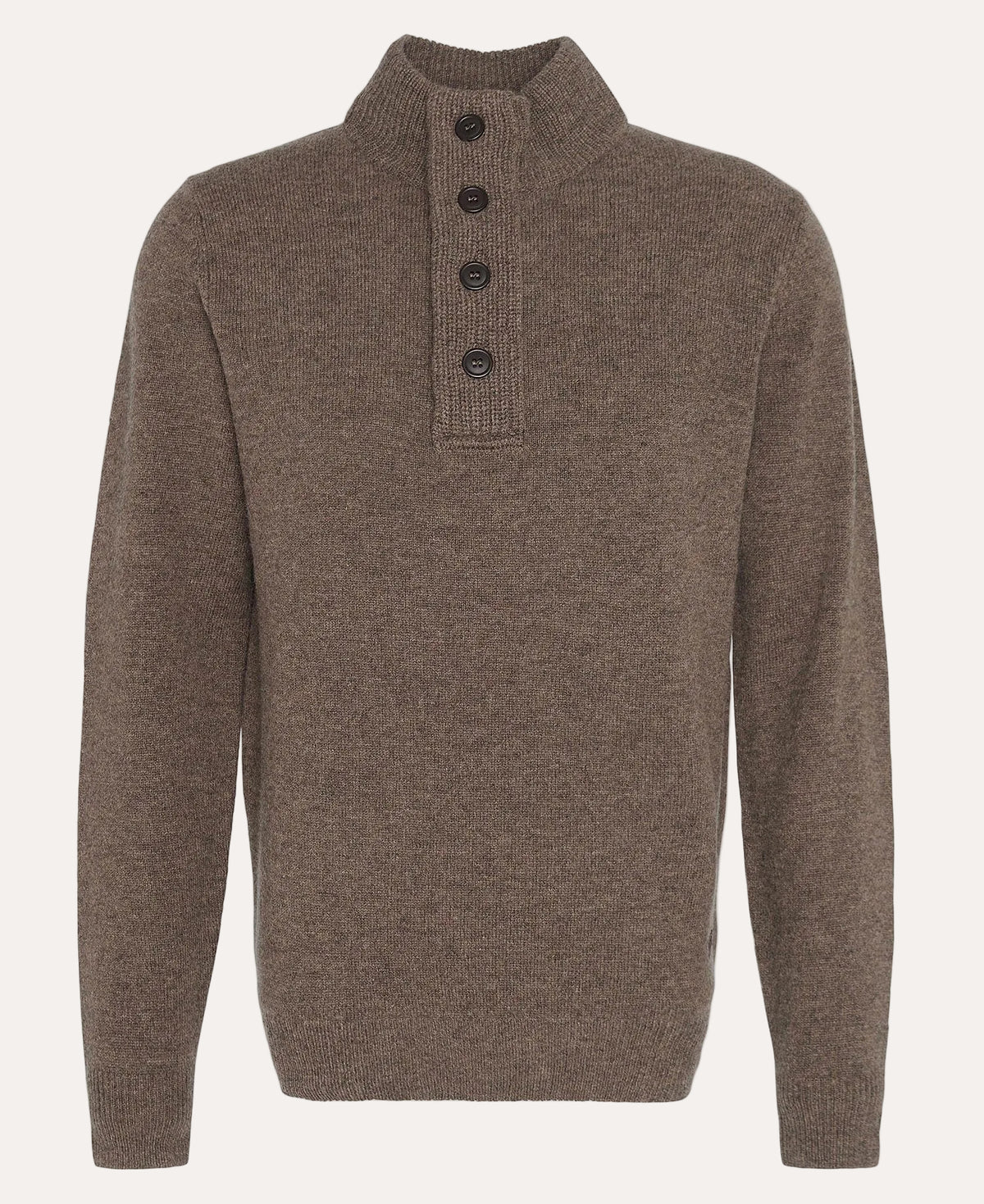 Essential Patch Half Zip Knitted Jumper Dark Stone - packshot