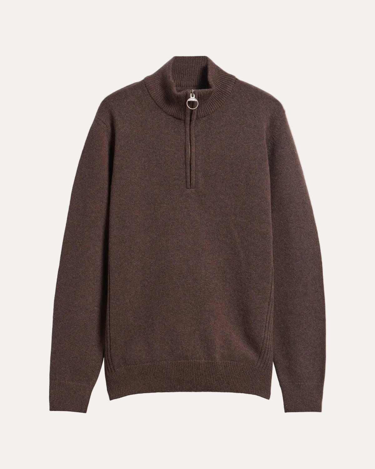Holden Half Zip Knitted Jumper Dark Oak - packshot