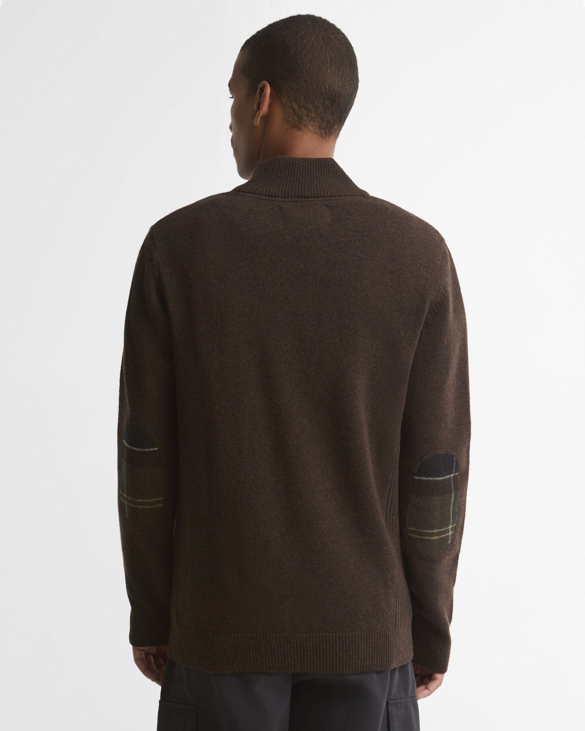 Holden Half Zip Knitted Jumper Dark Oak - modellbilde bak