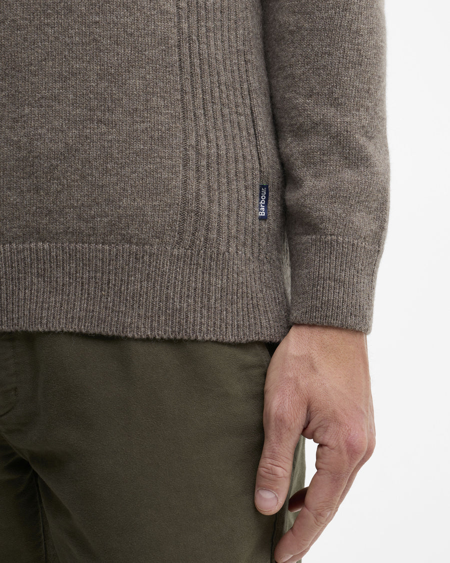 Holden Half Zip Knitted Jumper Military Marl - detaljbilde