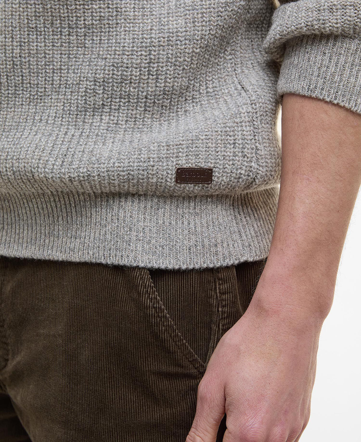 Barbour Horseford Crew Neck Jumper Stone - detaljbilde