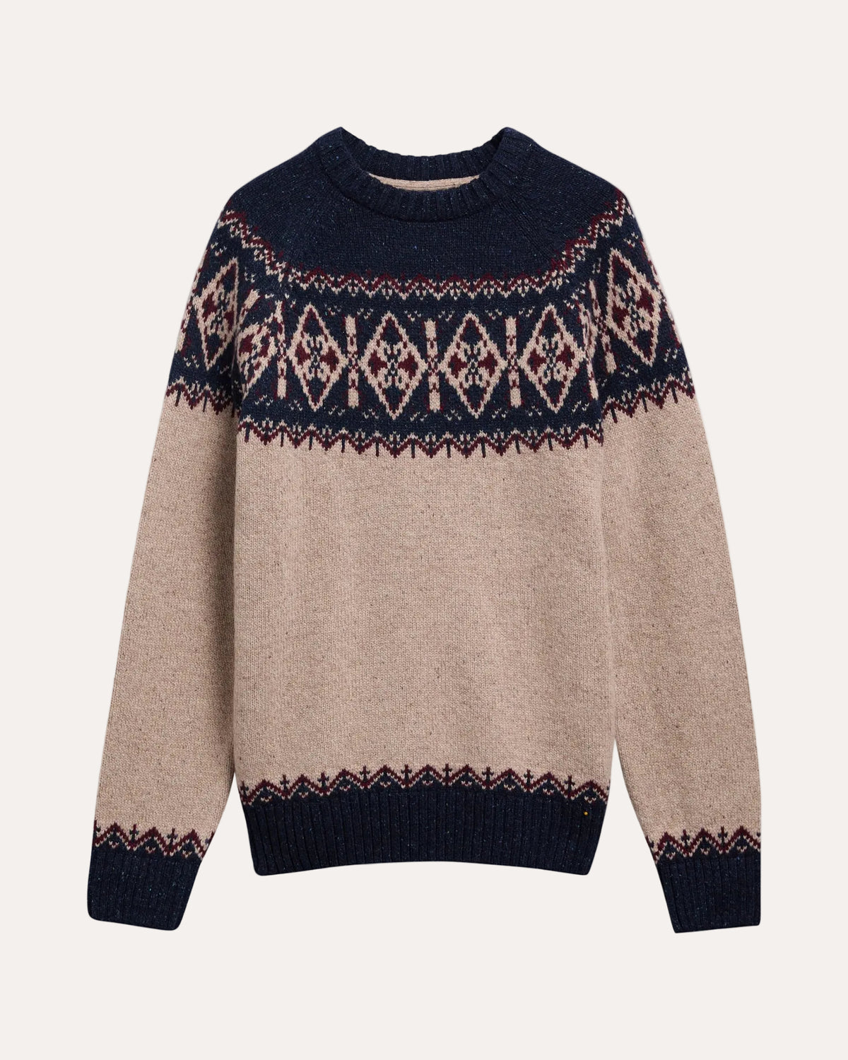 Tisbury Fairisle Crew Neck Navy - packshot