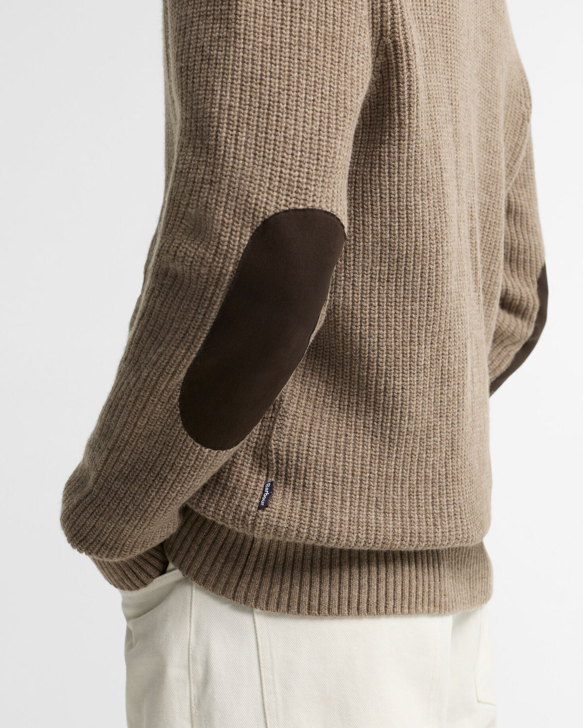 Hartland Knitted Shawl Neck Cardigan Stone - detaljbilde