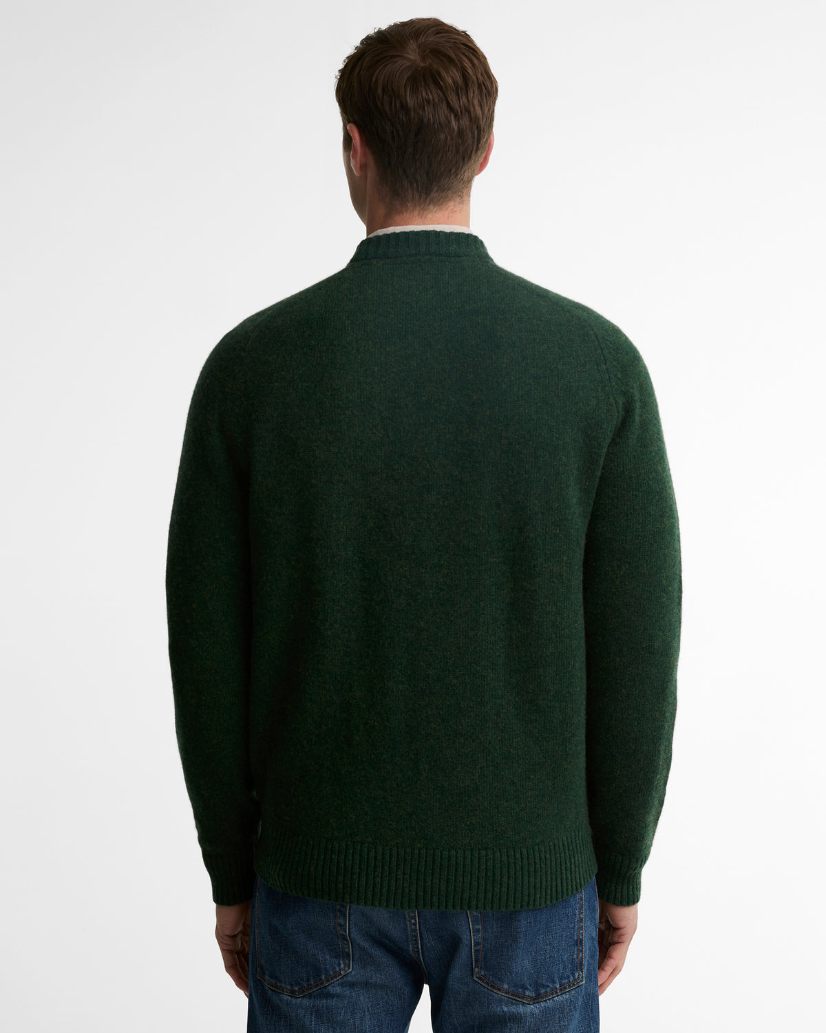 Newtown Crew Neck Sweater Sage - modellbilde bak