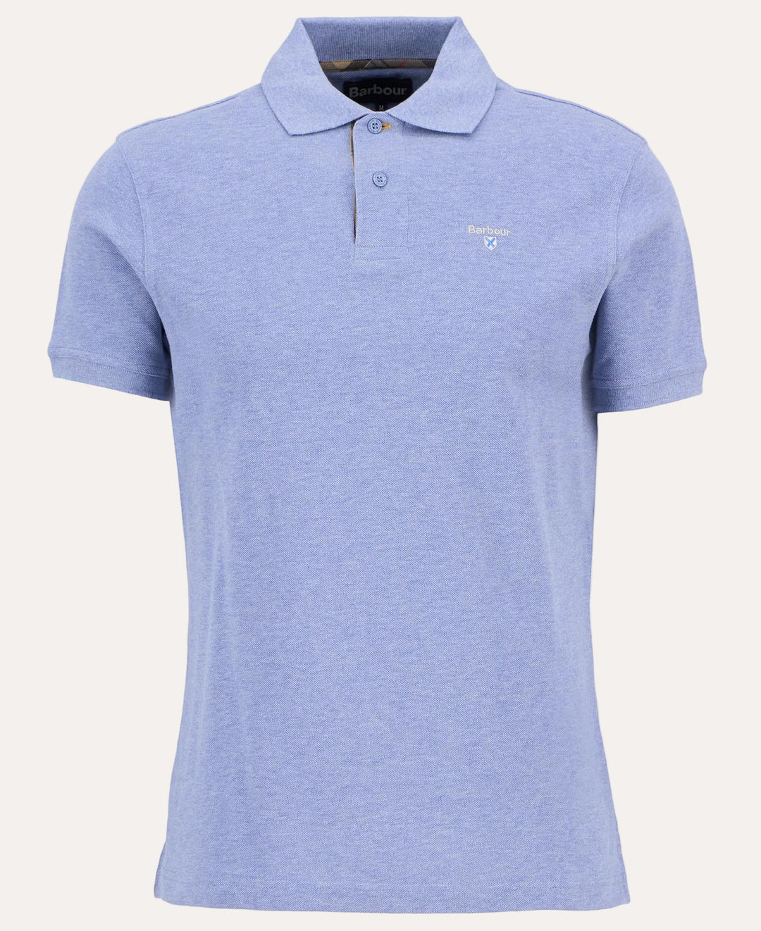 Tartan Pique Polo Shirt Sky Marl