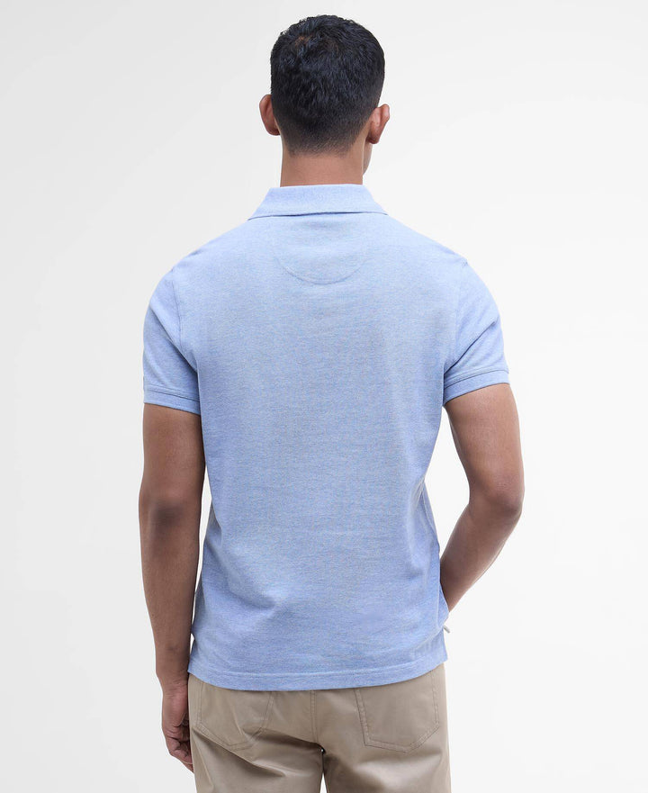 Tartan Pique Polo Shirt Sky Marl
