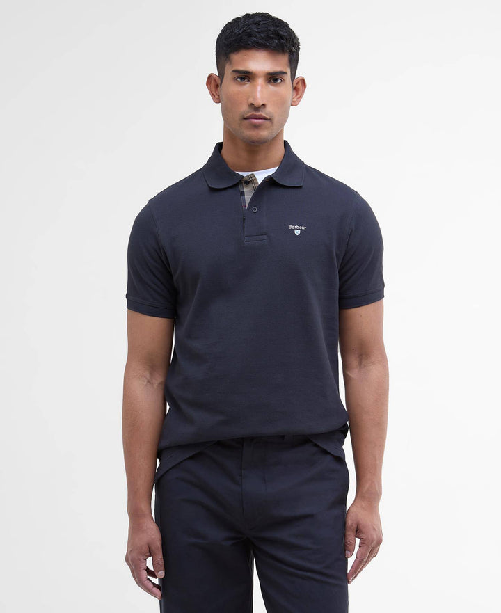 Tartan Pique Polo Shirt Navy