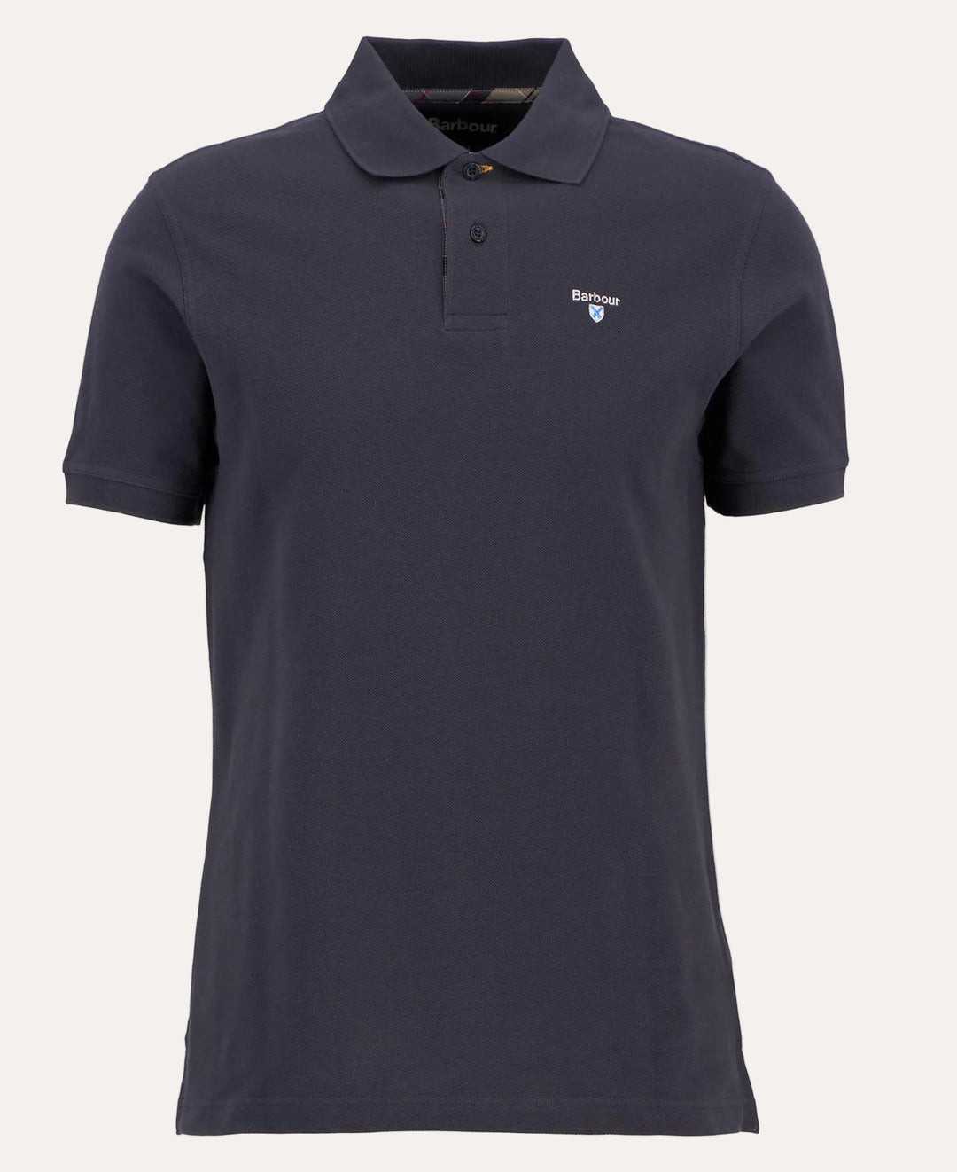 Tartan Pique Polo Shirt Navy