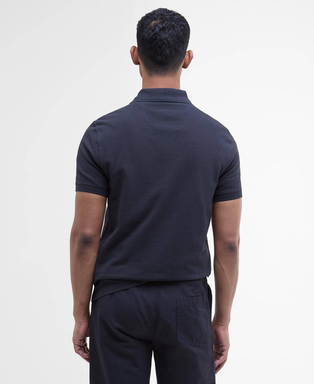 Tartan Pique Polo Shirt Navy