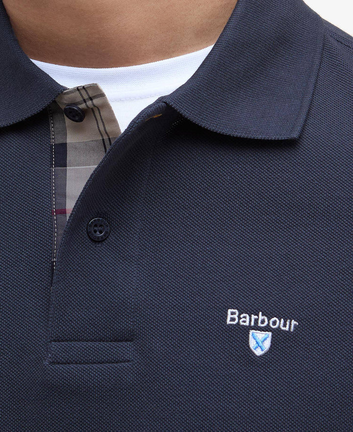 Tartan Pique Polo Shirt Navy