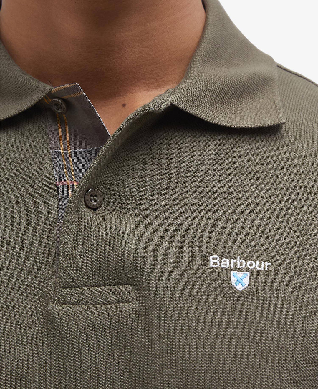 Tartan Pique Polo Shirt Olive