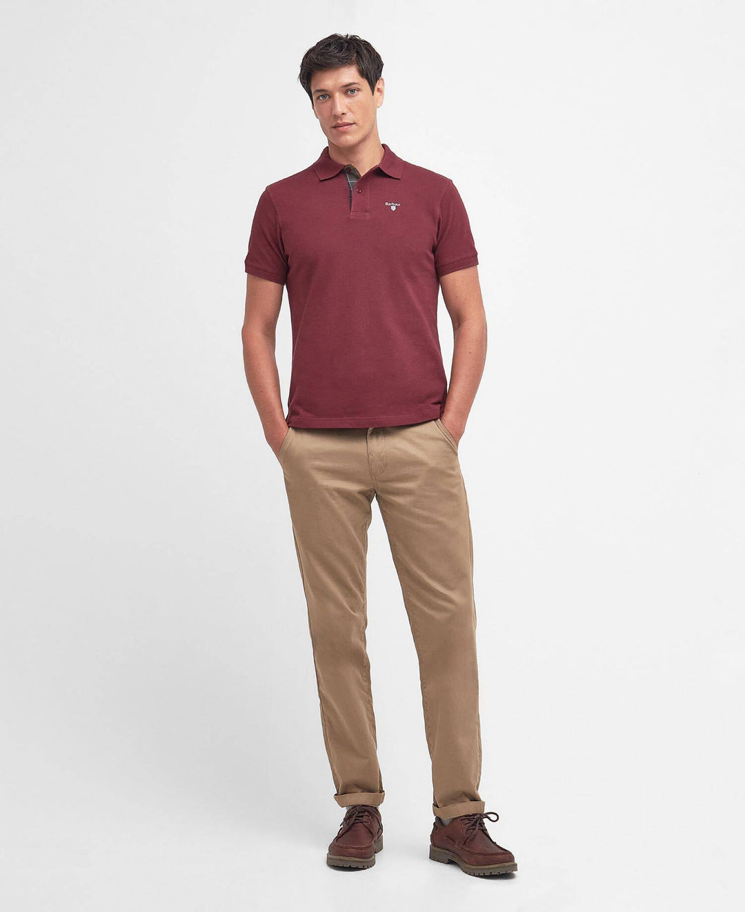 Tartan Pique Polo Shirt Ruby