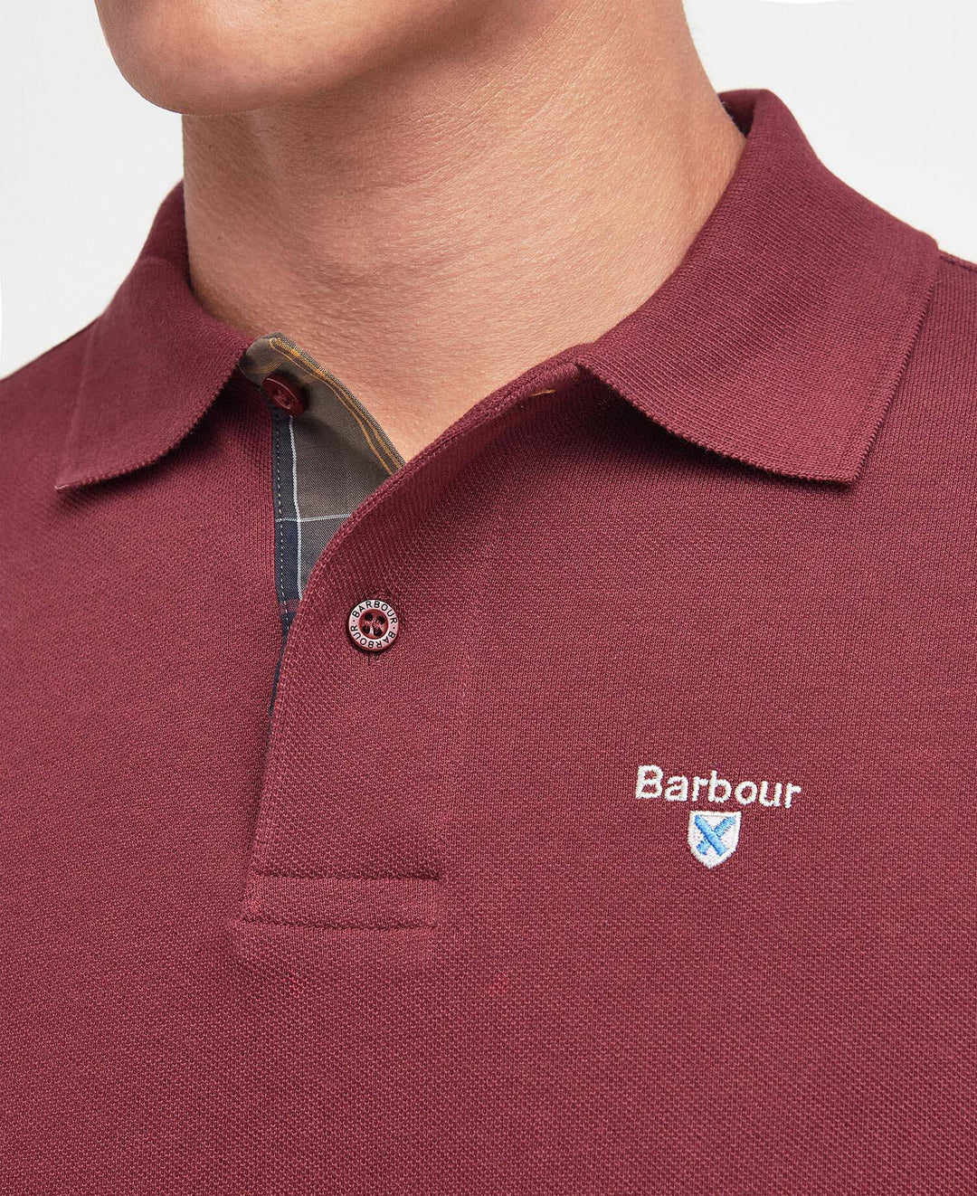 Tartan Pique Polo Shirt Ruby
