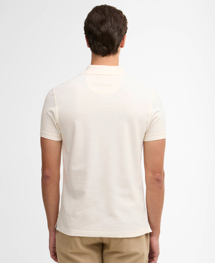 Tartan Pique Polo Shirt White - Packshot back