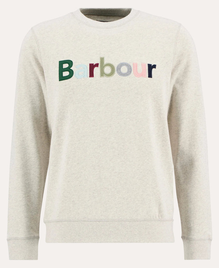 Pique Applique Crew Sweatshirt Ecru Marl