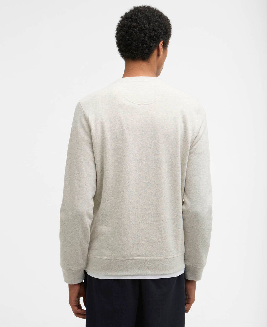 Pique Applique Crew Sweatshirt Ecru Marl