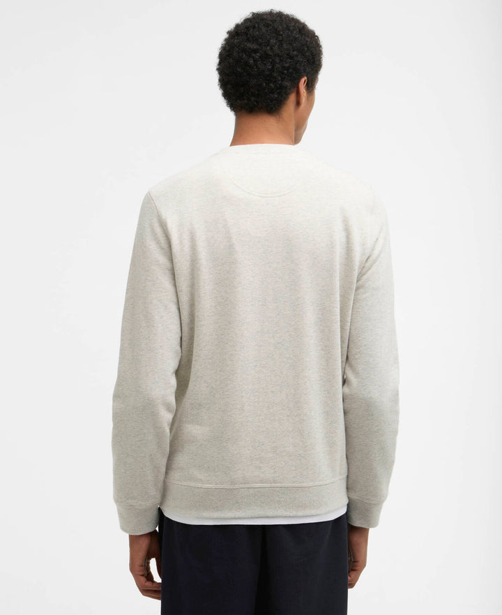 Pique Applique Crew Sweatshirt Ecru Marl