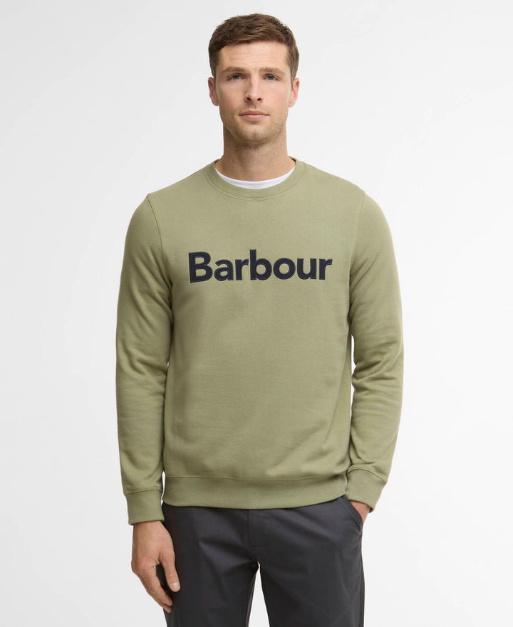 Pique Applique Crew Sweatshirt Laurel Green