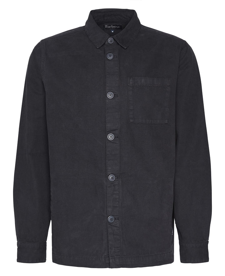 Washed Cotton Overshirt Navy - Packshot flat