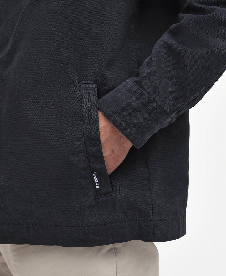 Washed Cotton Overshirt Navy - Detalj C