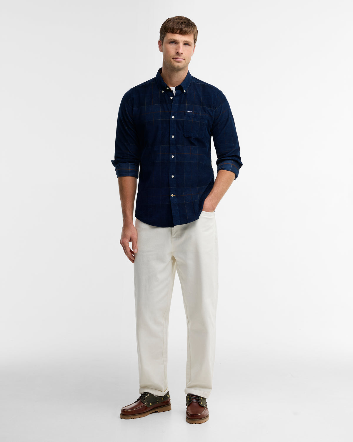 Blair Tailored Tartan Cord Shirt Midnight Tartan