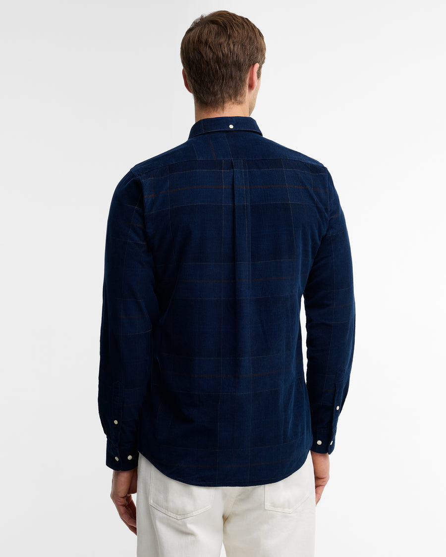 Blair Tailored Tartan Cord Shirt Midnight Tartan