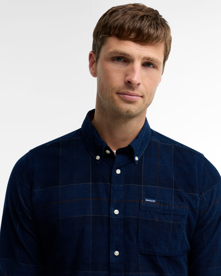 Blair Tailored Tartan Cord Shirt Midnight Tartan