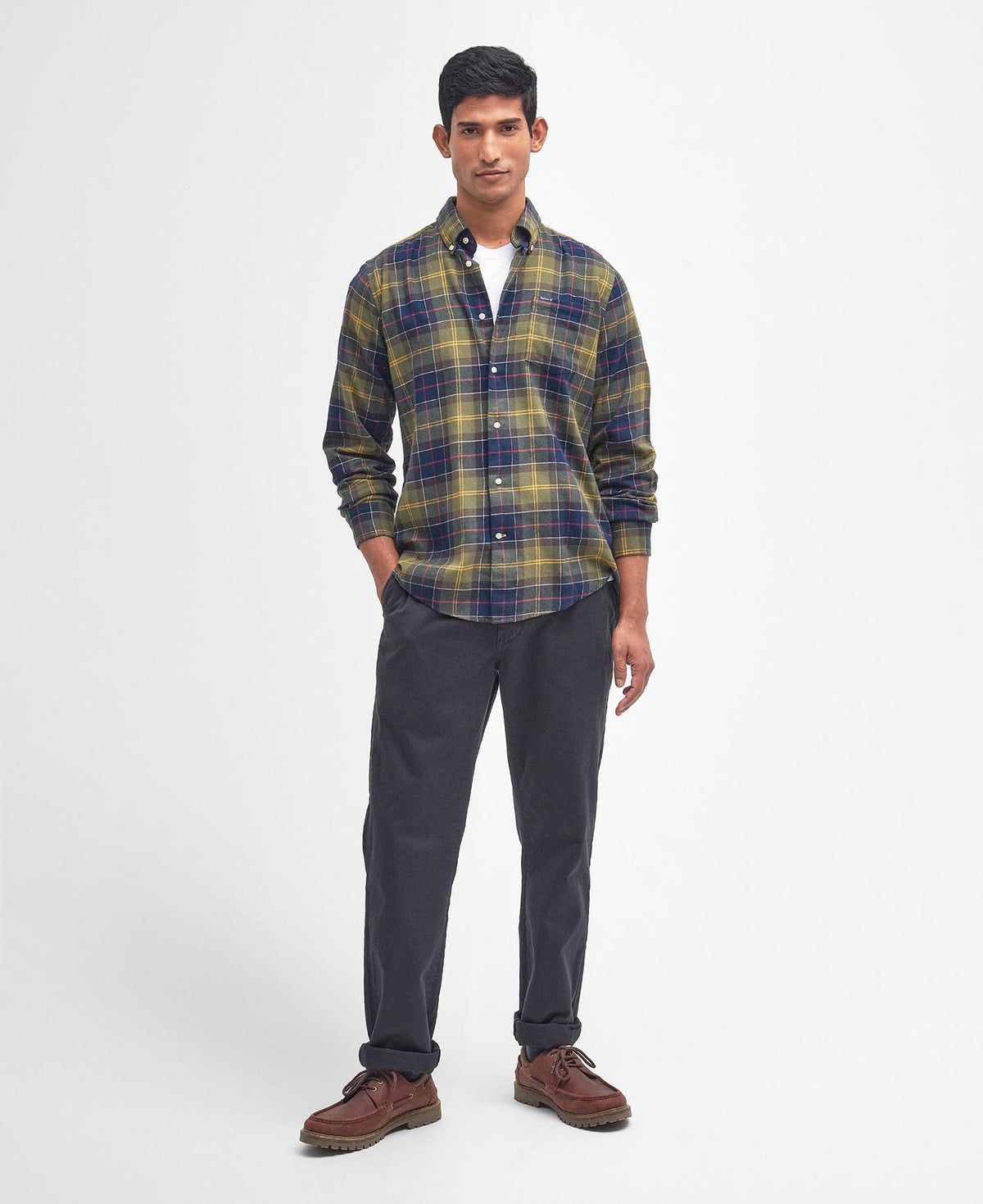 Fortrose Tailored Fit Shirt Tartan - modellbilde helfigur