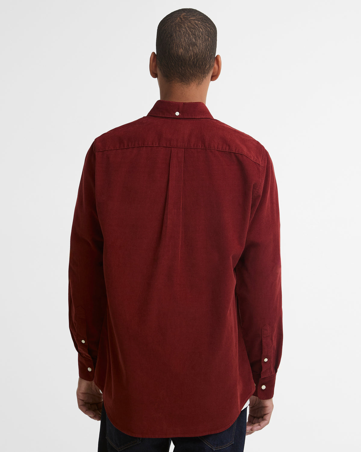 Ramsey Tailored Cord Shirt Russet Brown - modellbilde