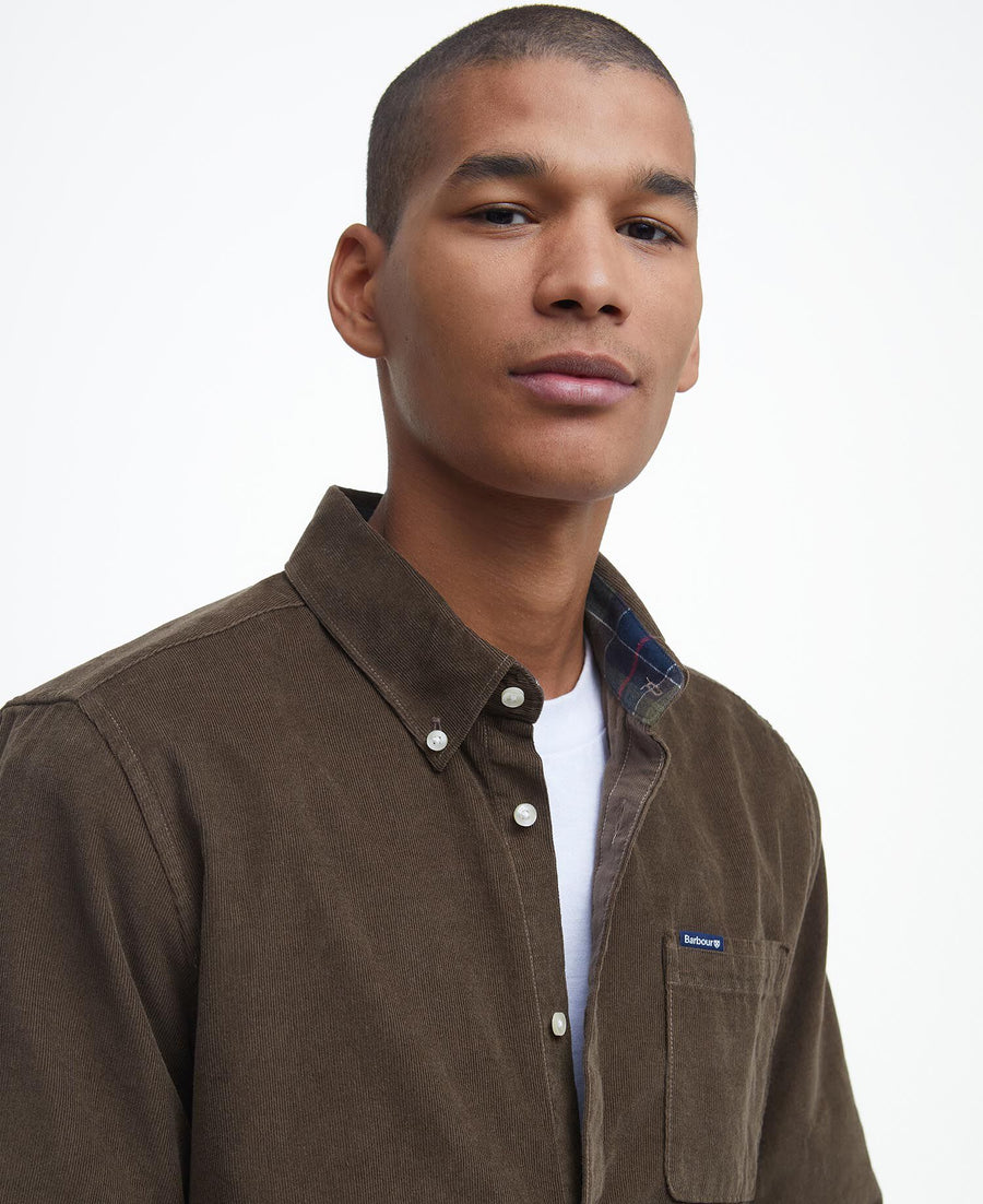 Barbour Ramsey Tailored Cord Shirt Brown - detaljbilde