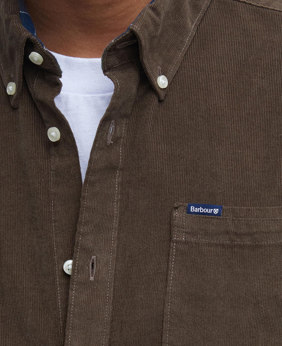 Barbour Ramsey Tailored Cord Shirt Brown - detaljbilde