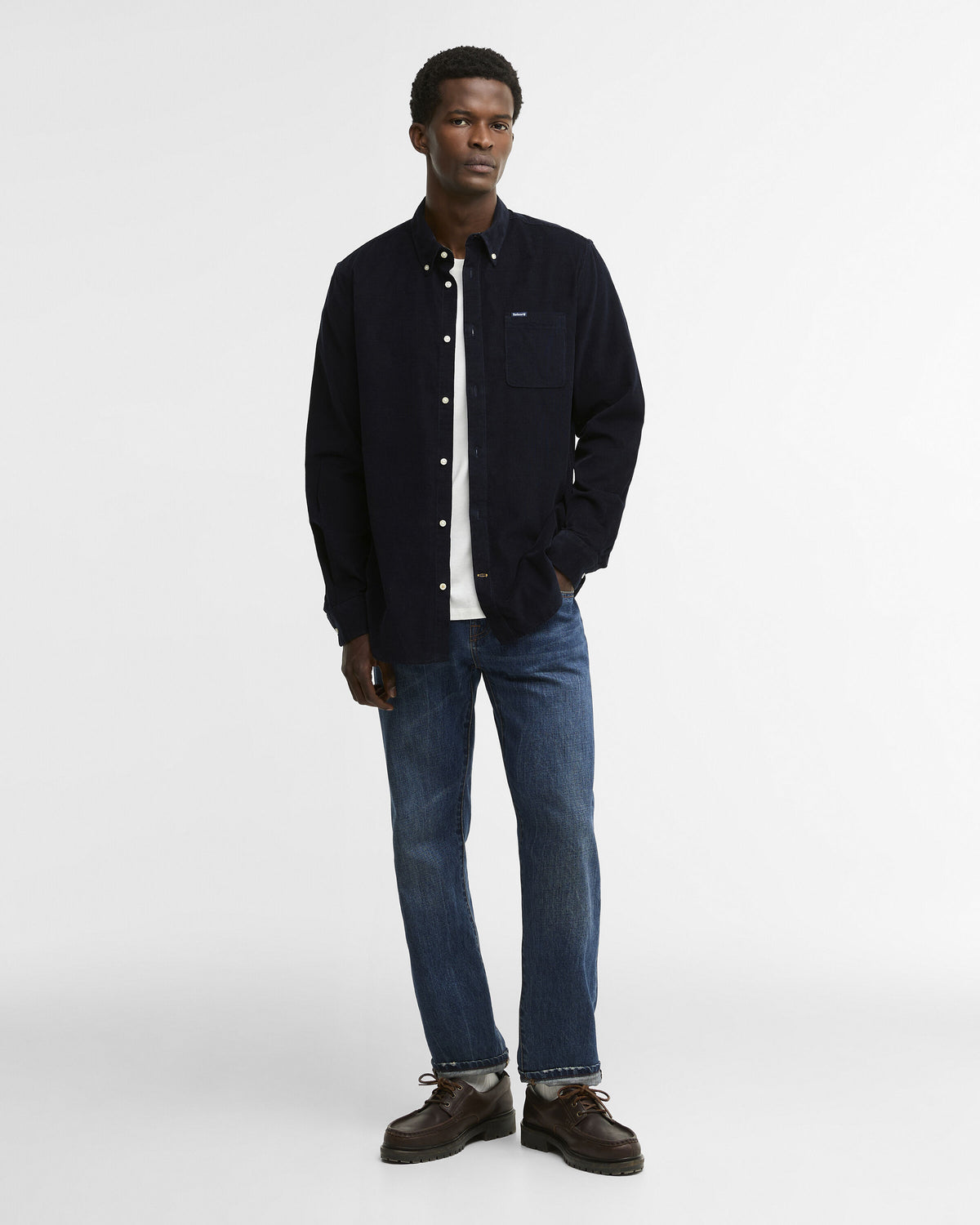 Ramsey Tailored Cord Shirt Classic Navy