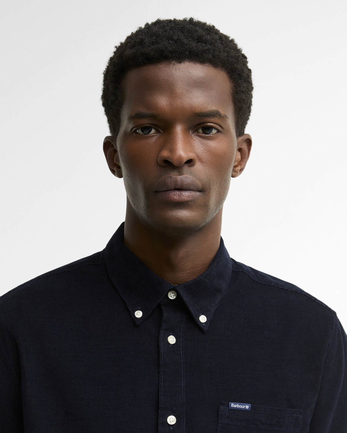 Ramsey Tailored Cord Shirt Classic Navy - detalje