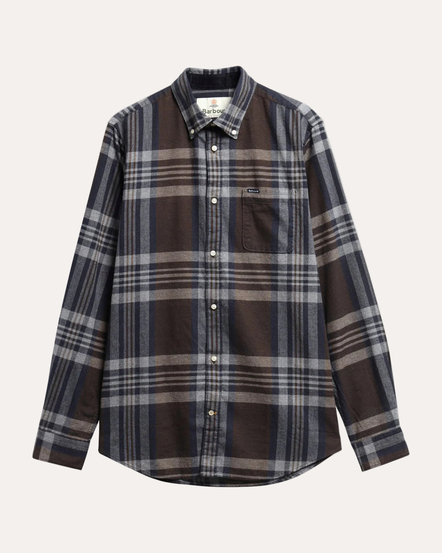 Dovedale Tailored Check Shirt Dark Sand - packshot