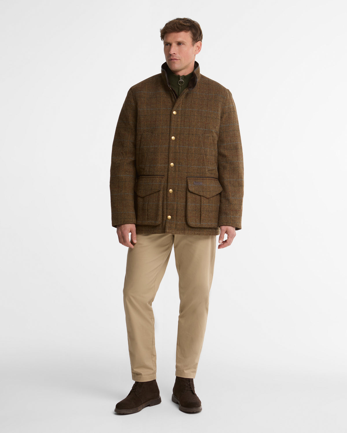 Hereford Tweed Wool Jacket Moss Green