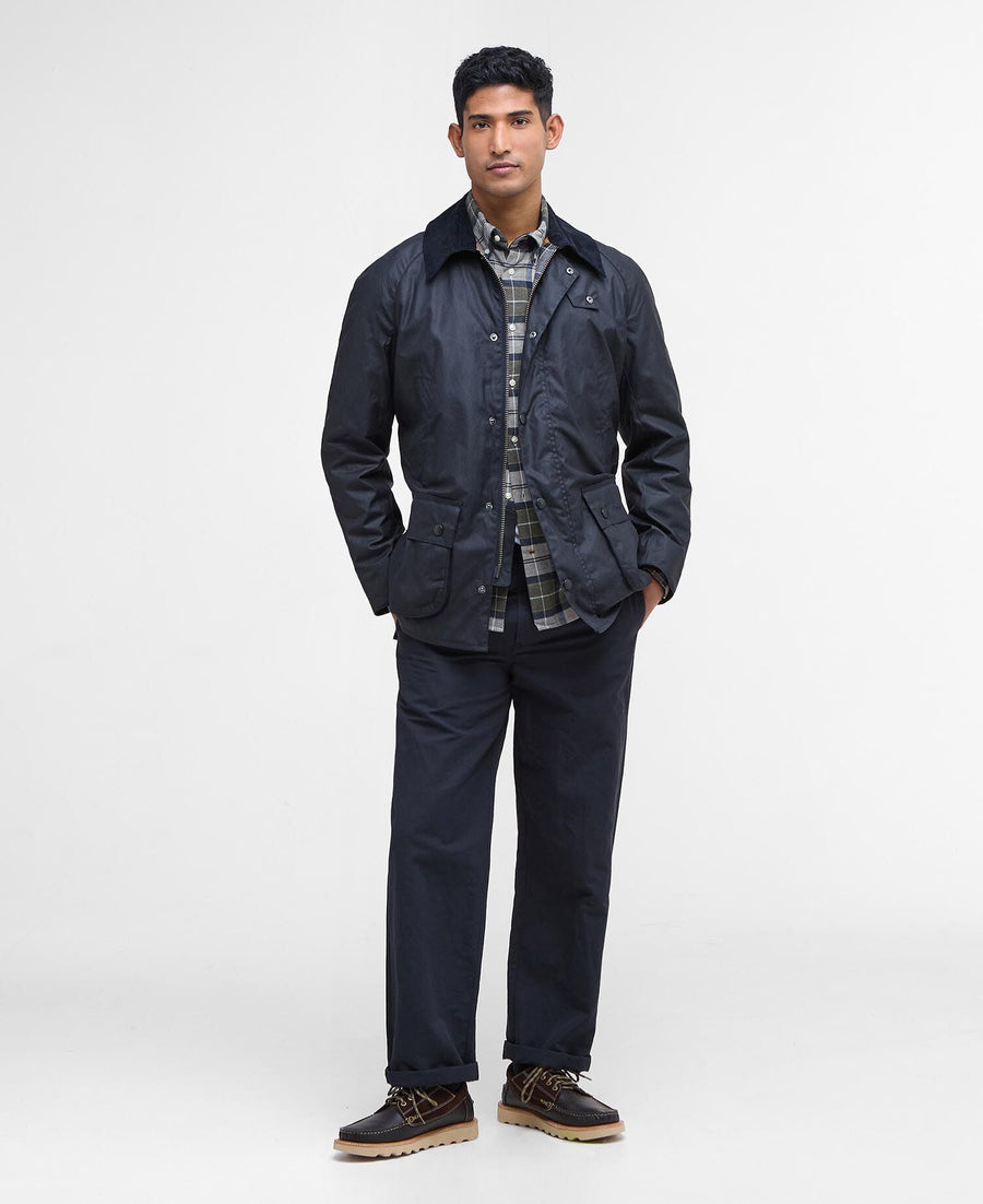 Barbour Ashby Wax Jacket Navy - stylingbilde