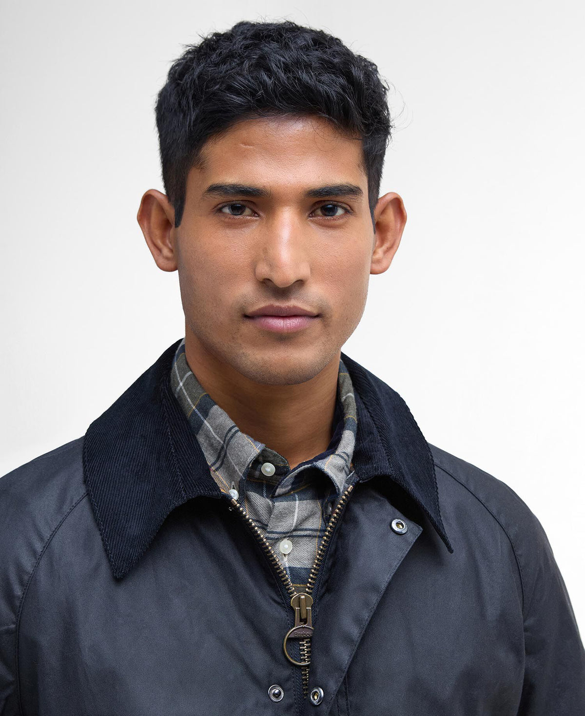 Barbour Ashby Wax Jacket Navy - detaljbilde