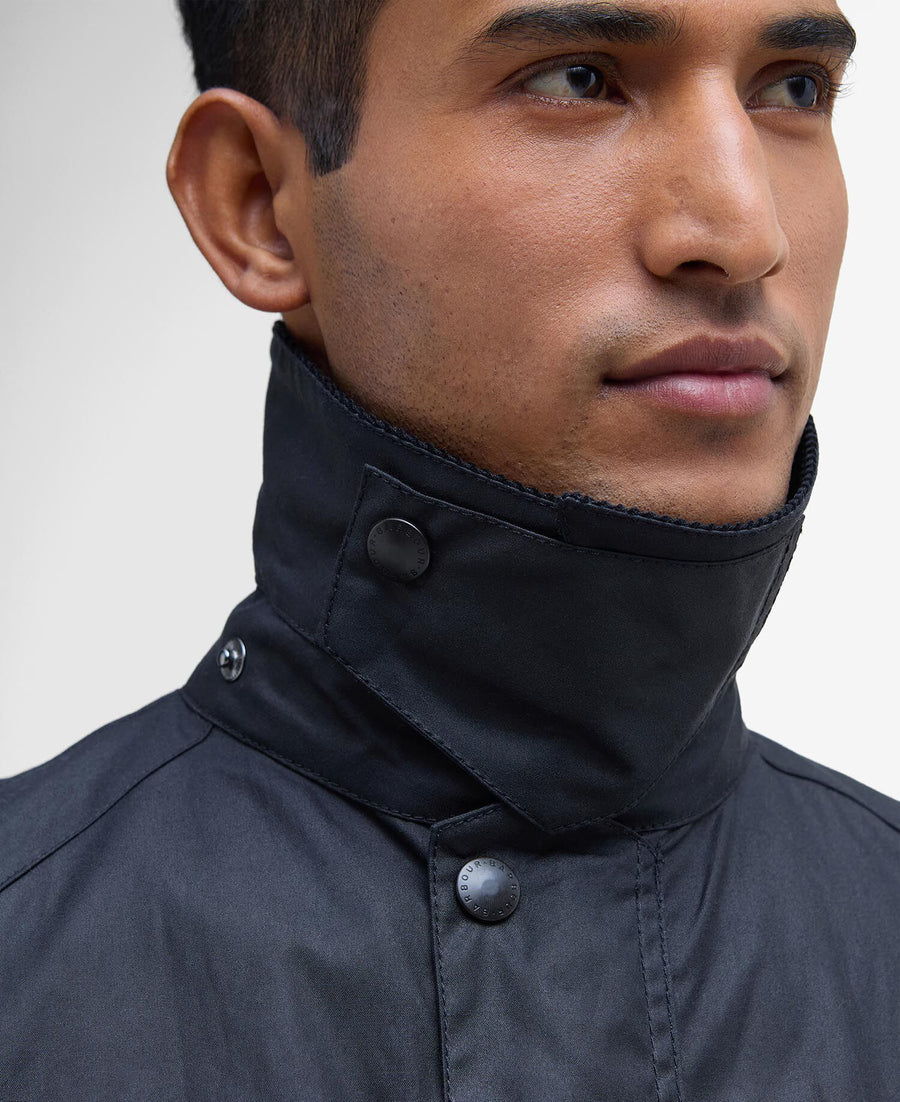 Barbour Ashby Wax Jacket Navy - detaljbilde