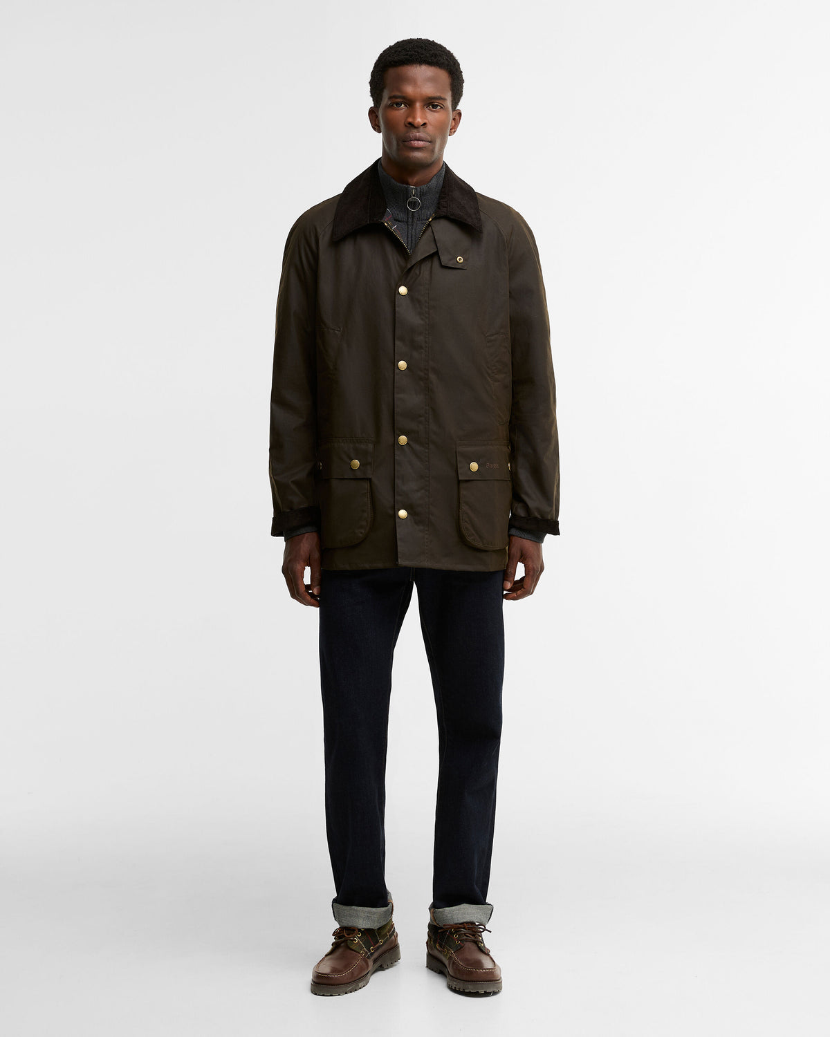 Barbour Ashby Wax Jacket Olive - stylingbilde