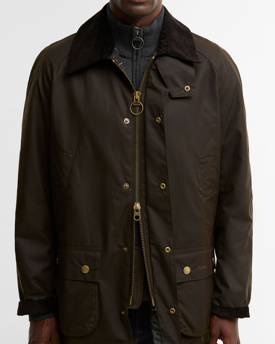 Barbour Ashby Wax Jacket Olive - detaljbilde