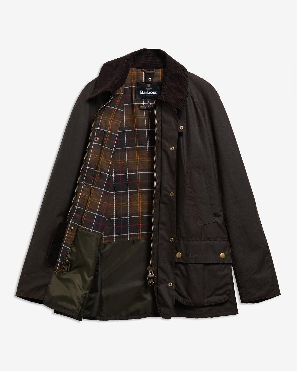 Barbour Ashby Wax Jacket Olive - detaljbilde