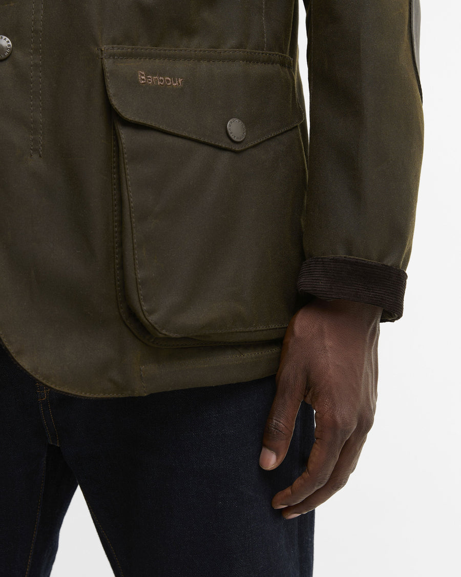 Barbour Ogston Wax Jacket Olive - detaljbilde
