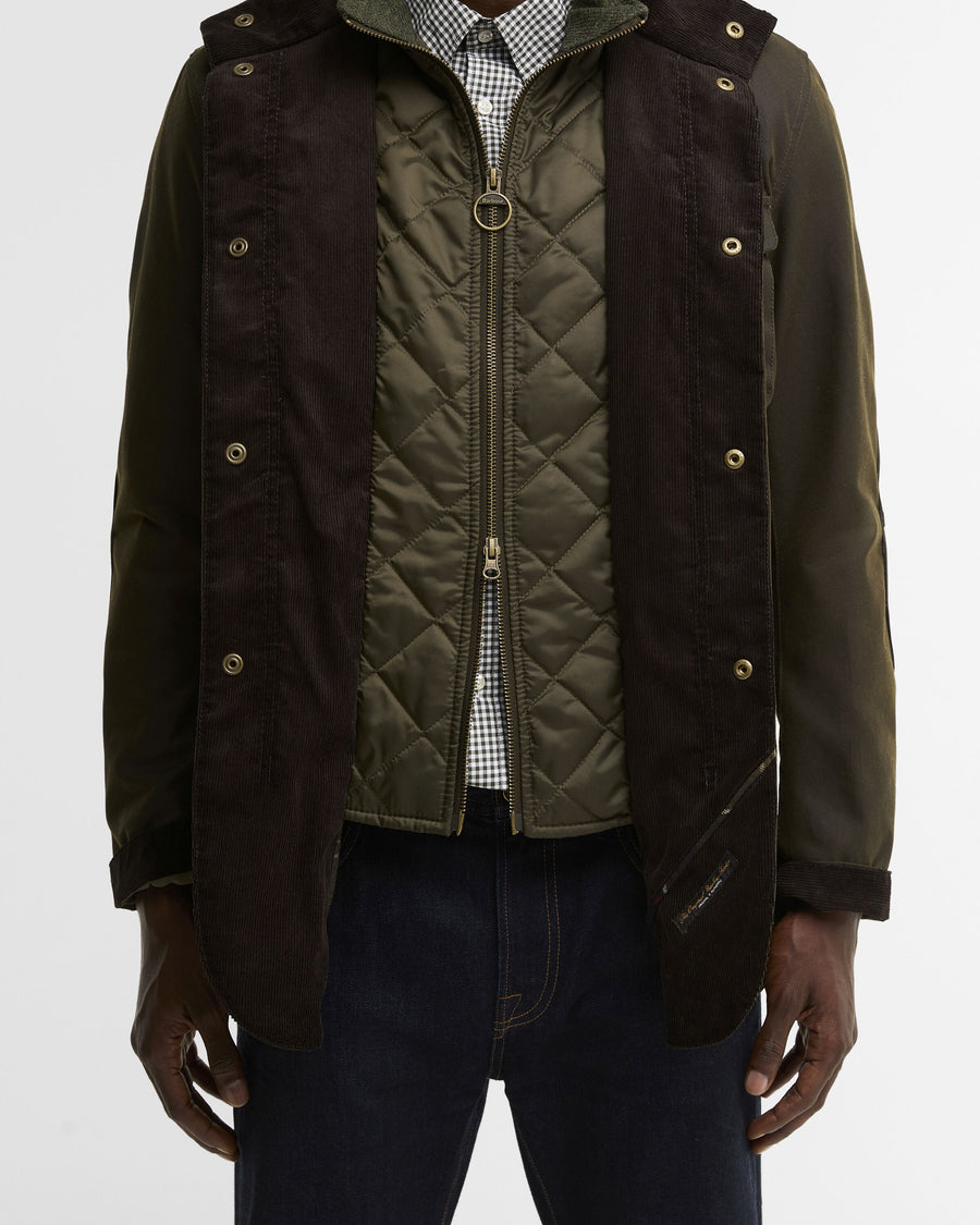 Barbour Ogston Wax Jacket Olive - detaljbilde